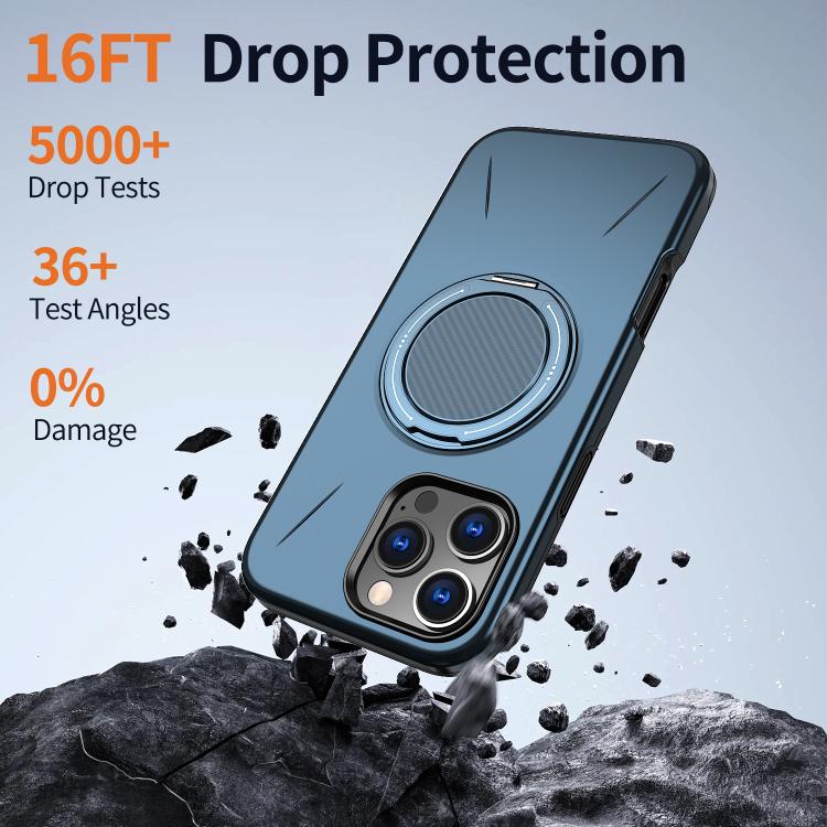 For iPhone 13 Pro Max Kalebol Magnetic MagSafe Rotation Holder PC Phone Case