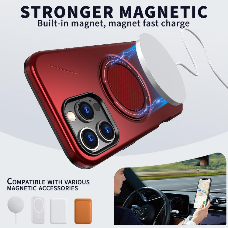For iPhone 13 Pro Kalebol Magnetic MagSafe Rotation Holder PC Phone Case