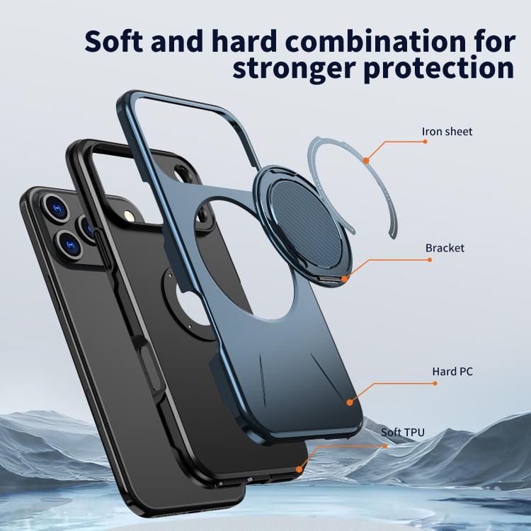 For iPhone 17 Pro Max Kalebol Magnetic MagSafe Rotation Holder PC Phone Case