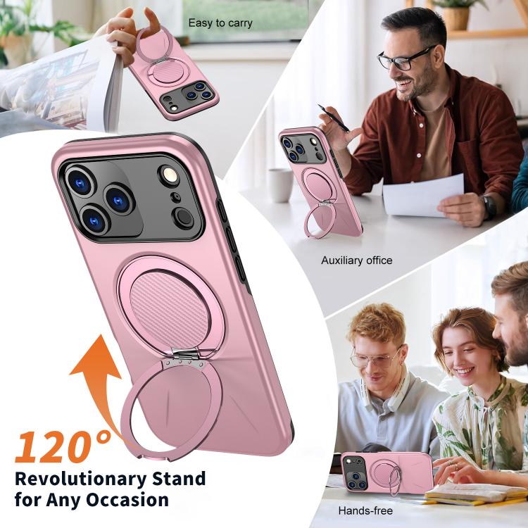 For iPhone 17 Pro Max Kalebol Magnetic MagSafe Rotation Holder PC Phone Case