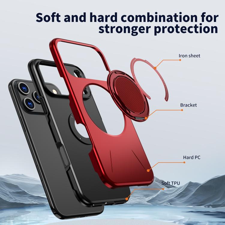 For iPhone 17 Pro Kalebol Magnetic MagSafe Rotation Holder PC Phone Case