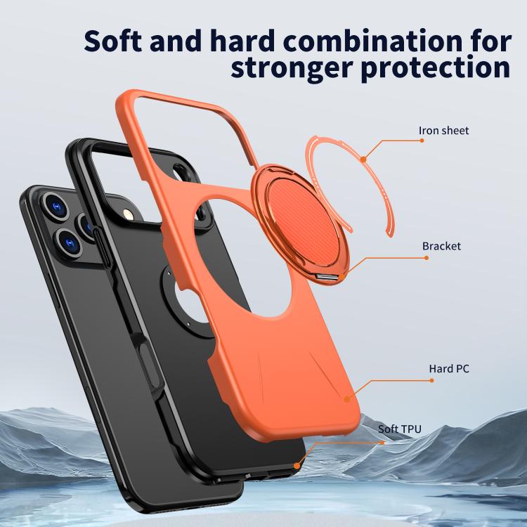 For iPhone 17 Pro Kalebol Magnetic MagSafe Rotation Holder PC Phone Case