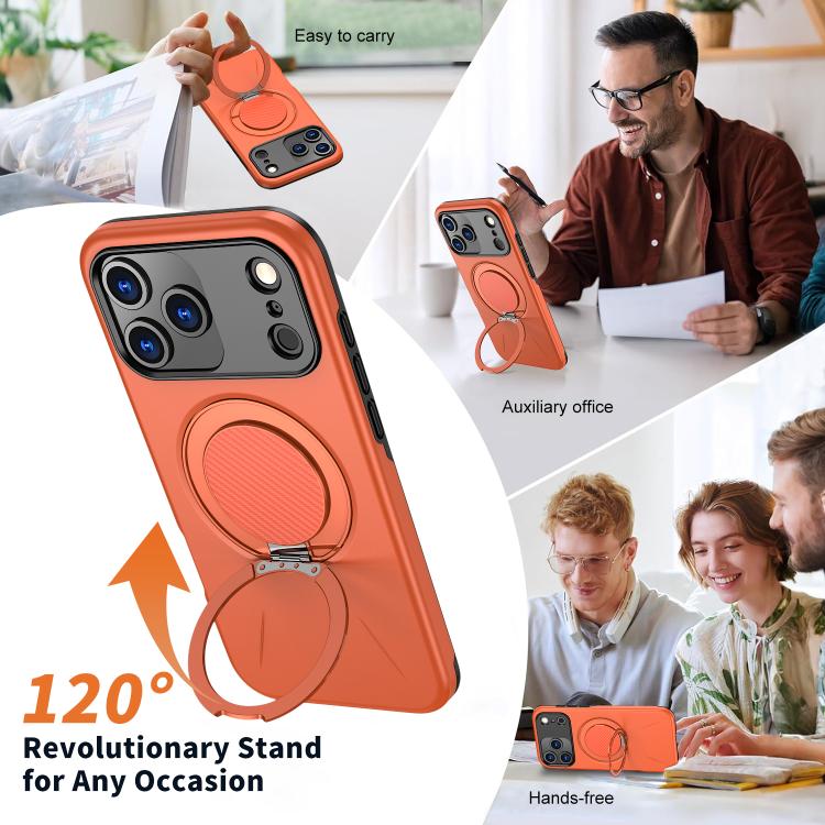 For iPhone 17 Pro Kalebol Magnetic MagSafe Rotation Holder PC Phone Case