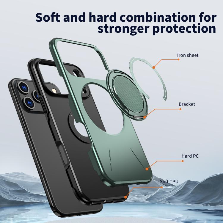 For iPhone 17 Pro Kalebol Magnetic MagSafe Rotation Holder PC Phone Case