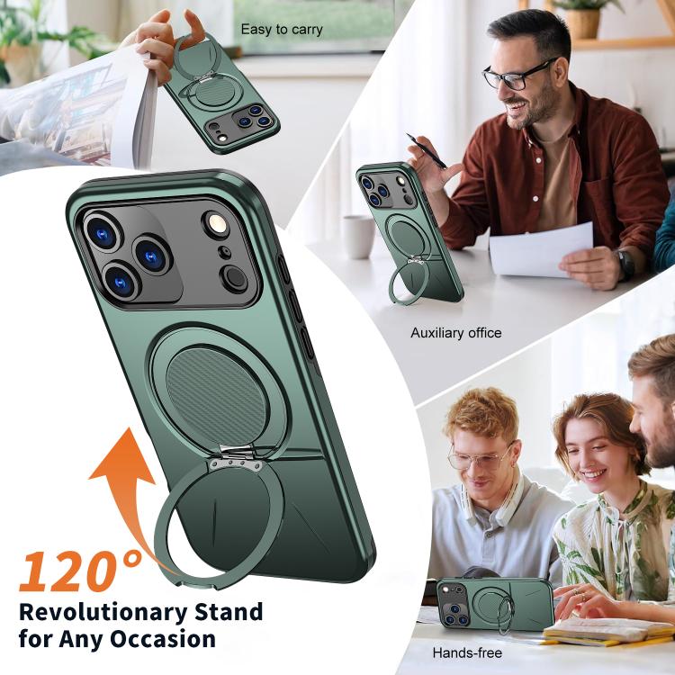 For iPhone 17 Pro Kalebol Magnetic MagSafe Rotation Holder PC Phone Case