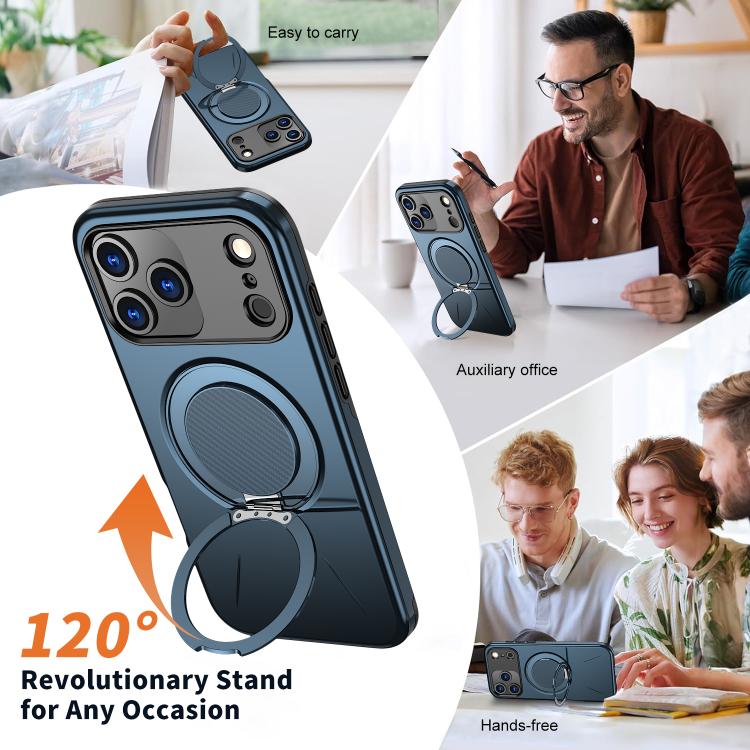 For iPhone 17 Pro Kalebol Magnetic MagSafe Rotation Holder PC Phone Case