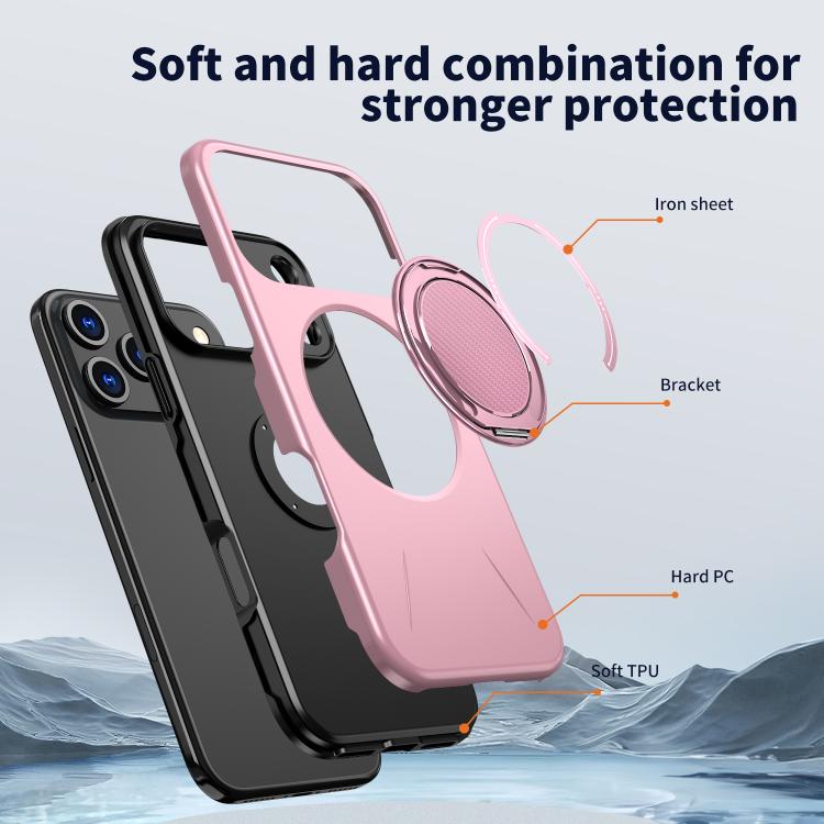 For iPhone 17 Pro Kalebol Magnetic MagSafe Rotation Holder PC Phone Case