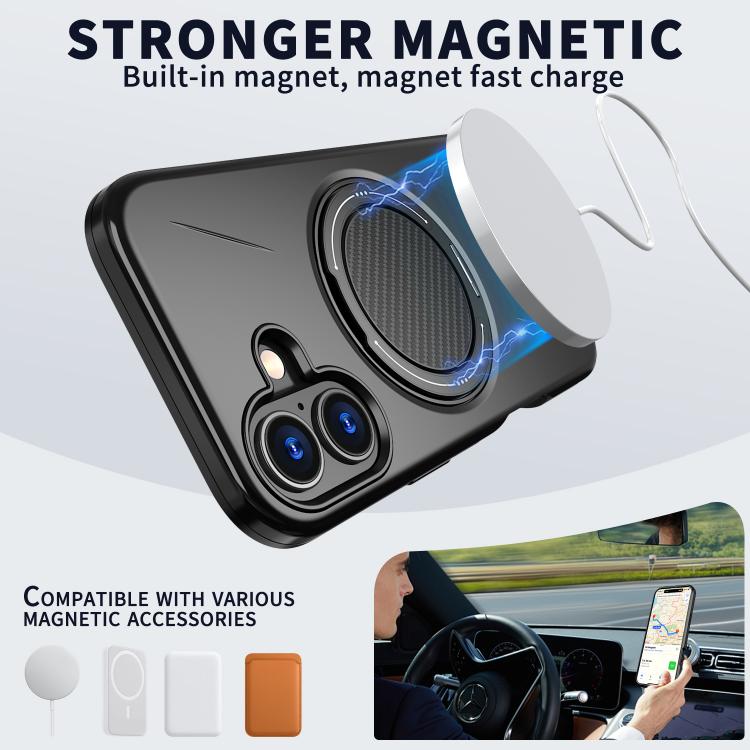 For iPhone 17 Kalebol Magnetic MagSafe Rotation Holder PC Phone Case