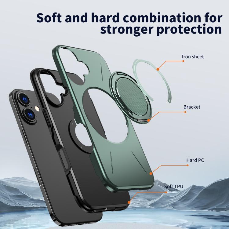 For iPhone 17 Kalebol Magnetic MagSafe Rotation Holder PC Phone Case