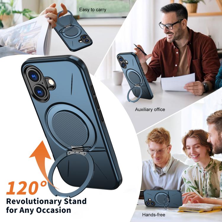 For iPhone 17 Kalebol Magnetic MagSafe Rotation Holder PC Phone Case