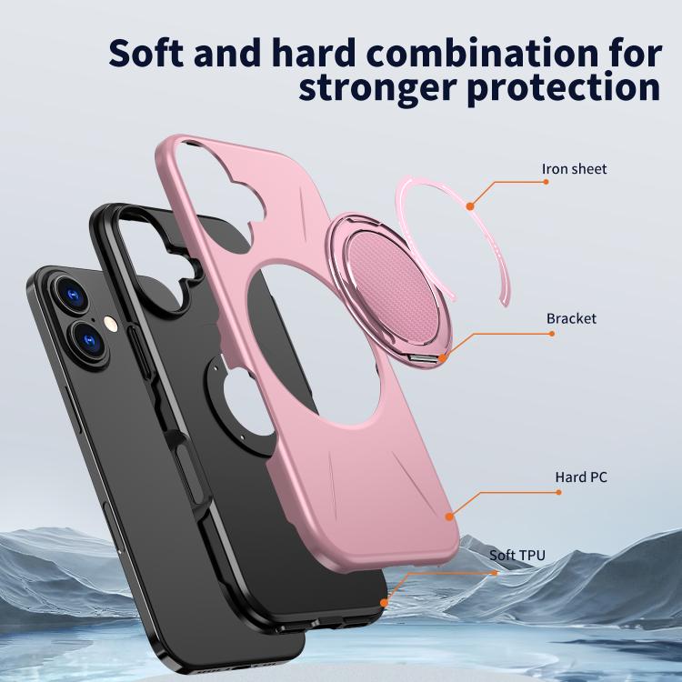 For iPhone 17 Kalebol Magnetic MagSafe Rotation Holder PC Phone Case