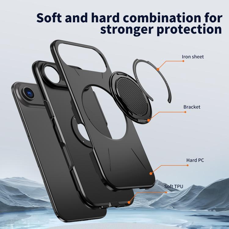For iPhone Air Kalebol Magnetic MagSafe Rotation Holder PC Phone Case