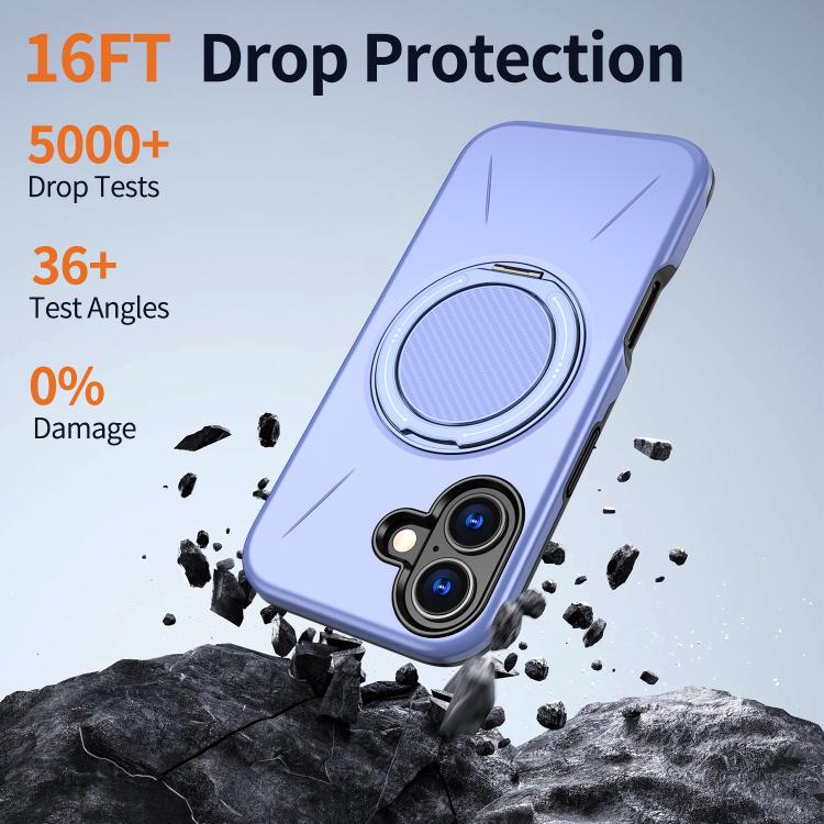 For iPhone 16 Plus Kalebol Magnetic MagSafe Rotation Holder PC Phone Case
