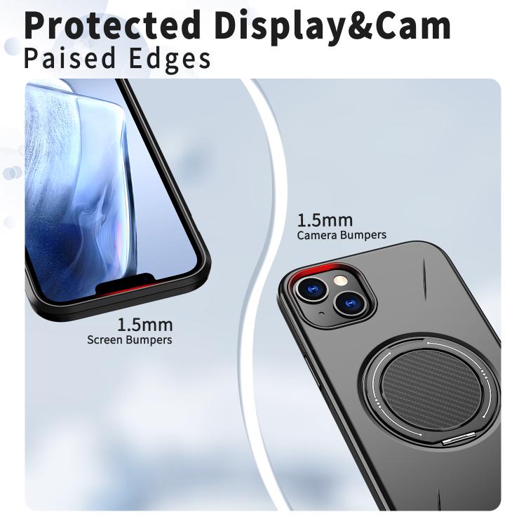 For iPhone 15 Kalebol Magnetic MagSafe Rotation Holder PC Phone Case