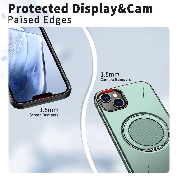 For iPhone 15 Kalebol Magnetic MagSafe Rotation Holder PC Phone Case