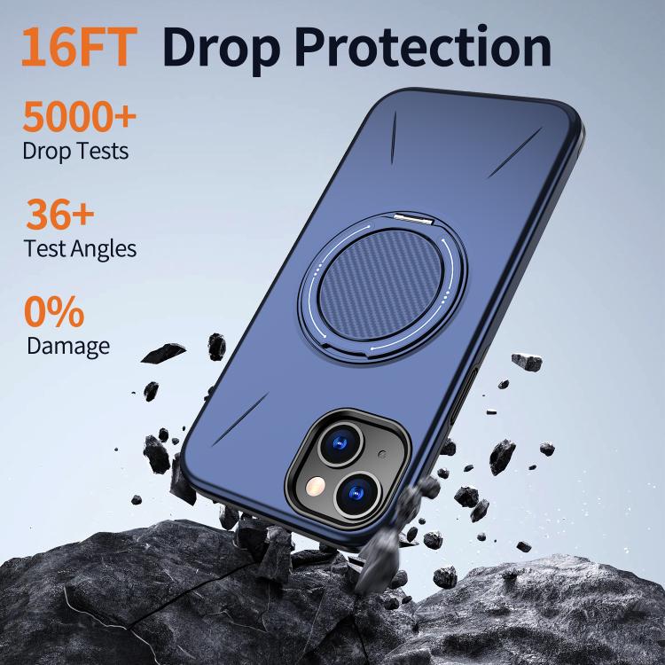 For iPhone 15 Kalebol Magnetic MagSafe Rotation Holder PC Phone Case