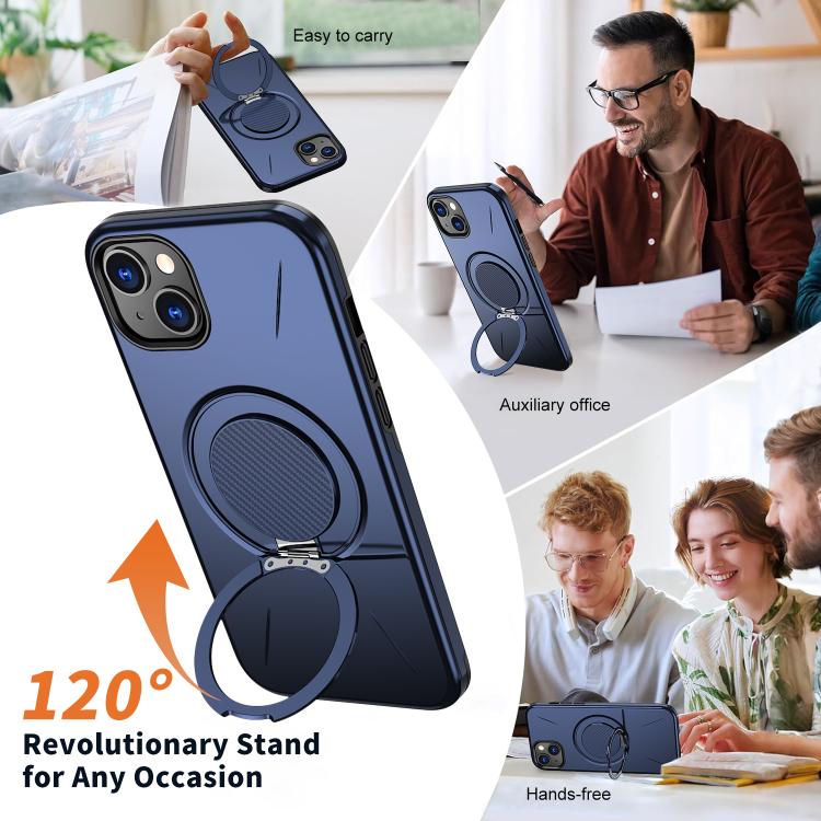 For iPhone 15 Kalebol Magnetic MagSafe Rotation Holder PC Phone Case