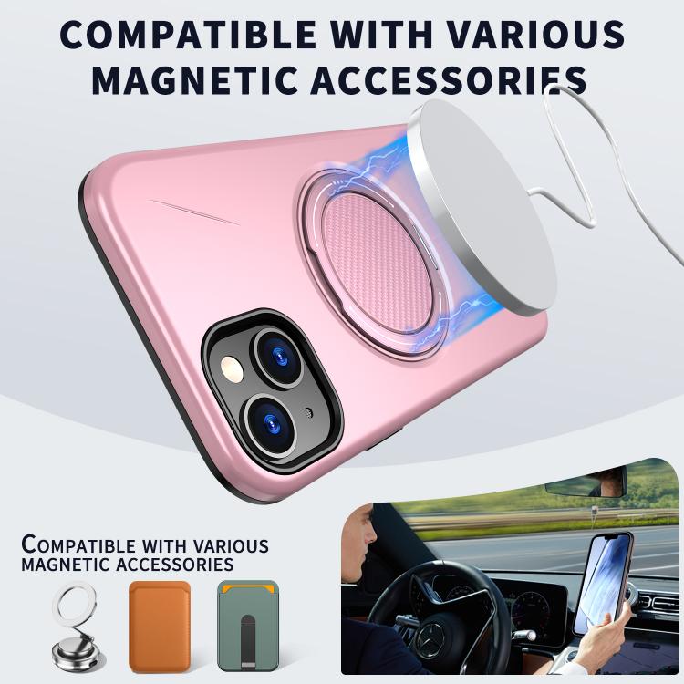 For iPhone 15 Kalebol Magnetic MagSafe Rotation Holder PC Phone Case