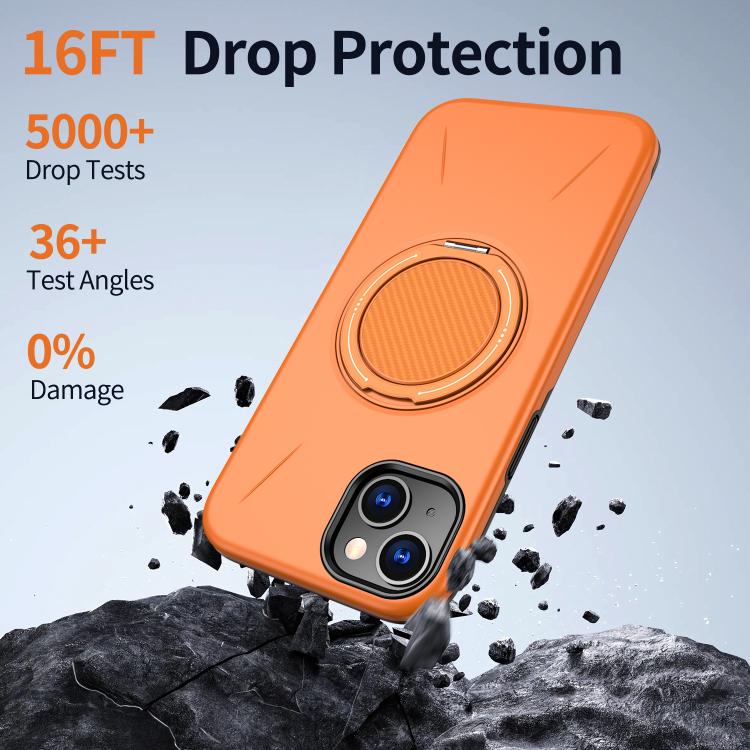 For iPhone 14 Kalebol Magnetic MagSafe Rotation Holder PC Phone Case