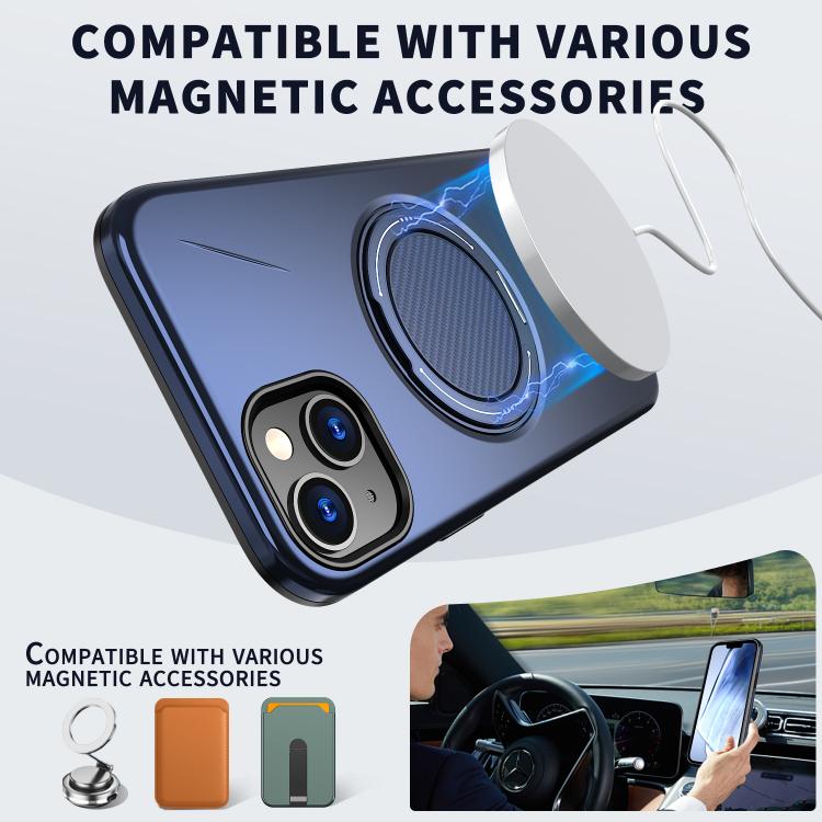 For iPhone 14 Kalebol Magnetic MagSafe Rotation Holder PC Phone Case