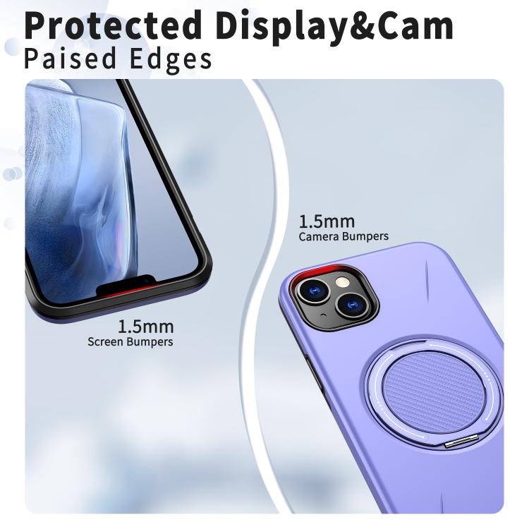 For iPhone 14 Kalebol Magnetic MagSafe Rotation Holder PC Phone Case