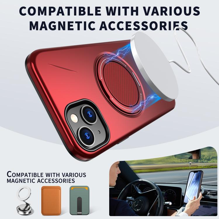 For iPhone 13 Kalebol Magnetic MagSafe Rotation Holder PC Phone Case