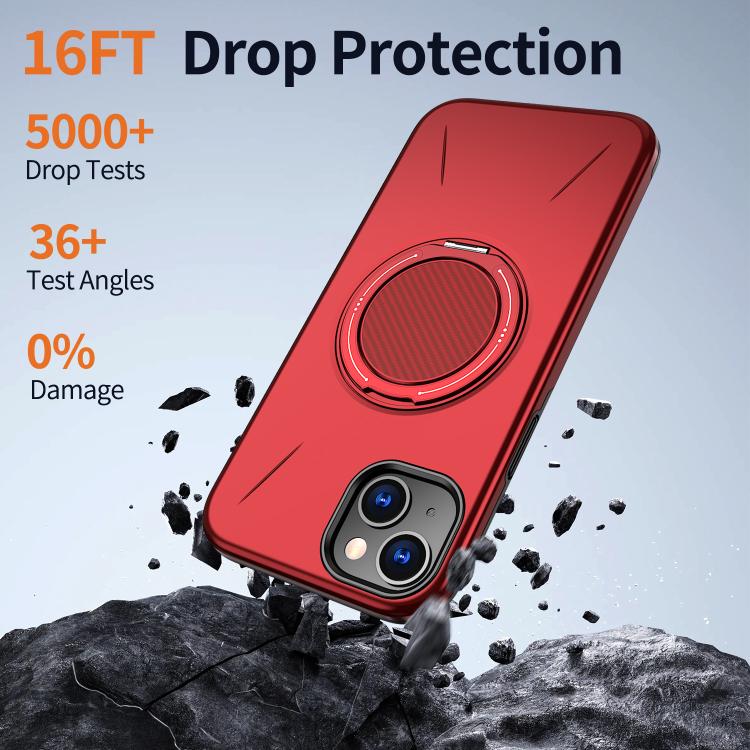 For iPhone 13 Kalebol Magnetic MagSafe Rotation Holder PC Phone Case