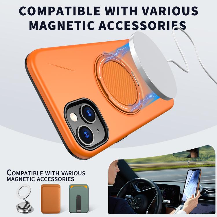 For iPhone 13 Kalebol Magnetic MagSafe Rotation Holder PC Phone Case