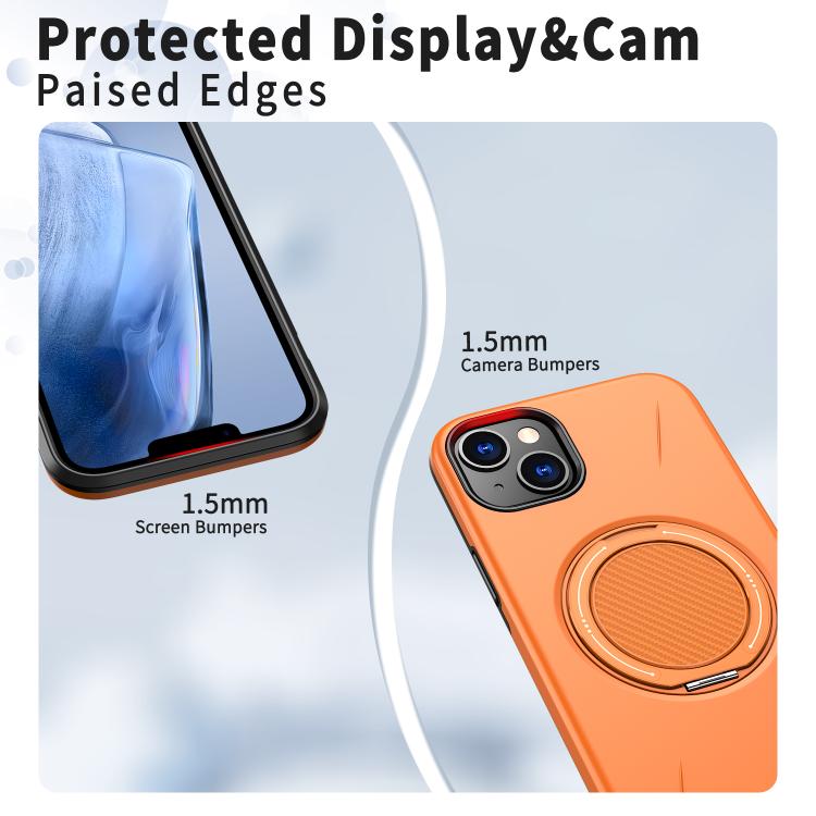 For iPhone 13 Kalebol Magnetic MagSafe Rotation Holder PC Phone Case