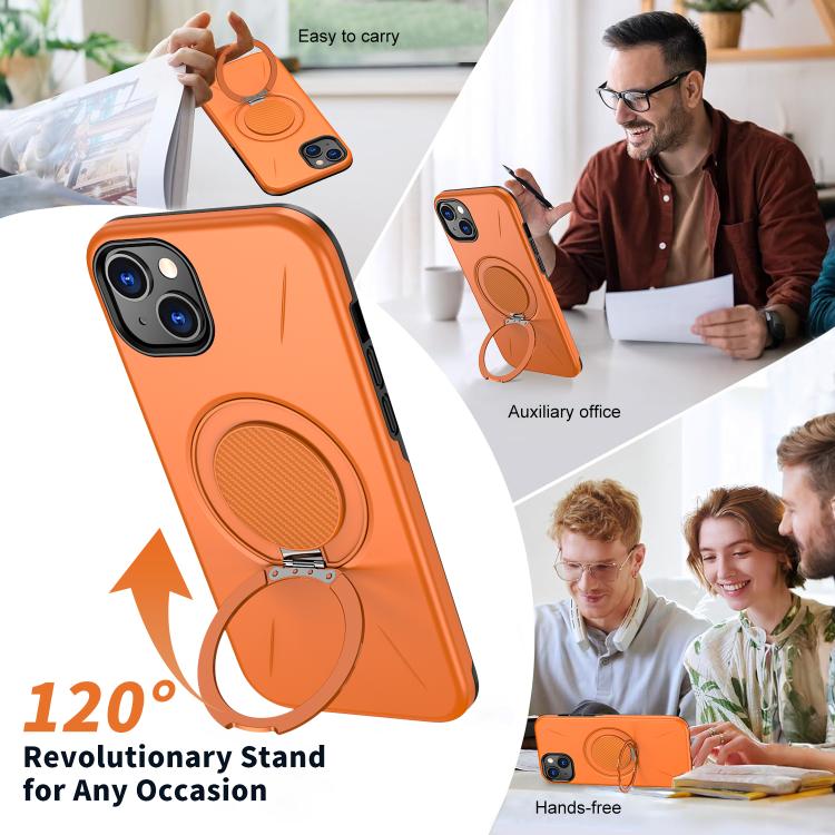 For iPhone 13 Kalebol Magnetic MagSafe Rotation Holder PC Phone Case