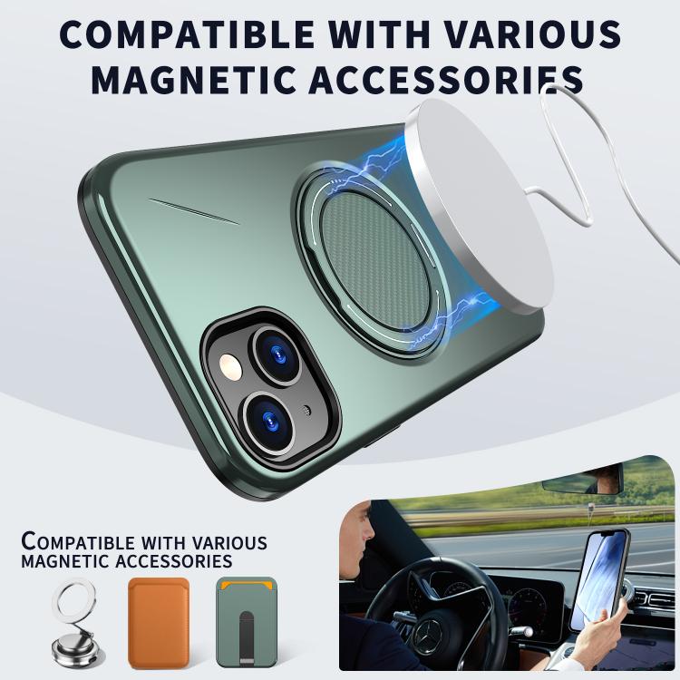 For iPhone 13 Kalebol Magnetic MagSafe Rotation Holder PC Phone Case