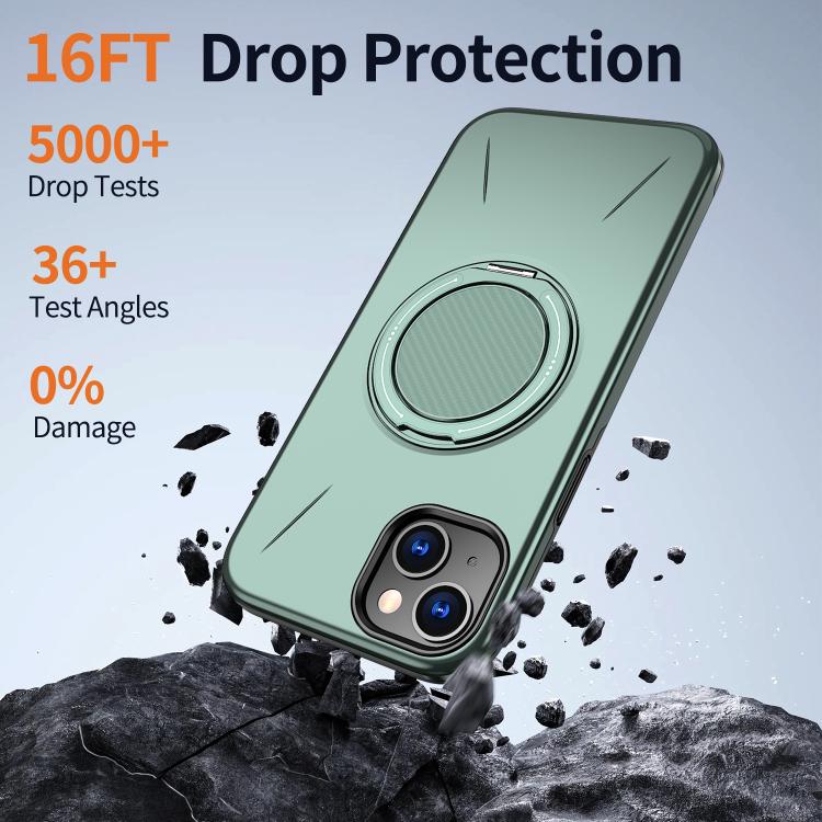 For iPhone 13 Kalebol Magnetic MagSafe Rotation Holder PC Phone Case