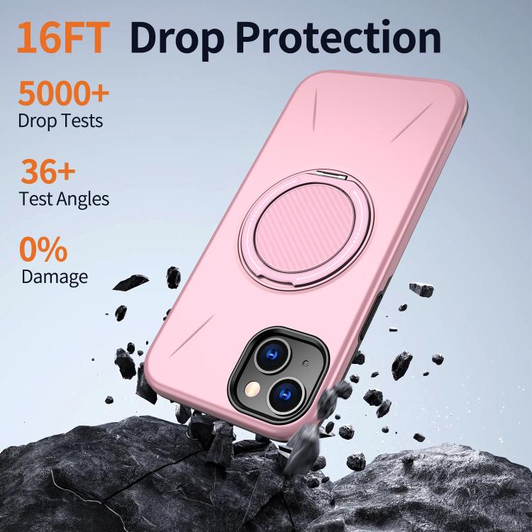 For iPhone 13 Kalebol Magnetic MagSafe Rotation Holder PC Phone Case