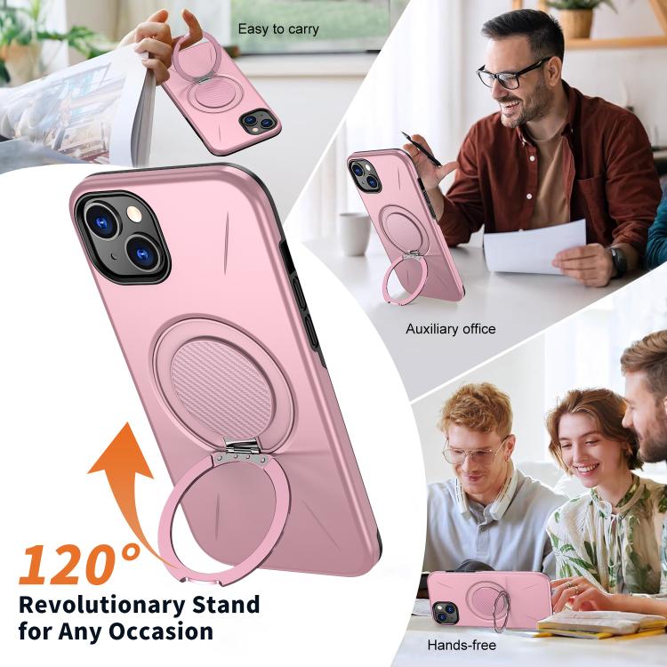 For iPhone 13 Kalebol Magnetic MagSafe Rotation Holder PC Phone Case