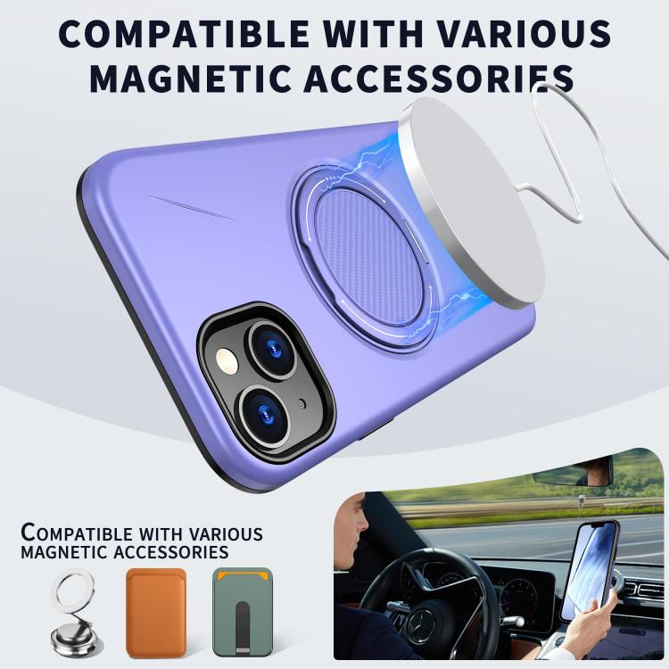 For iPhone 13 Kalebol Magnetic MagSafe Rotation Holder PC Phone Case