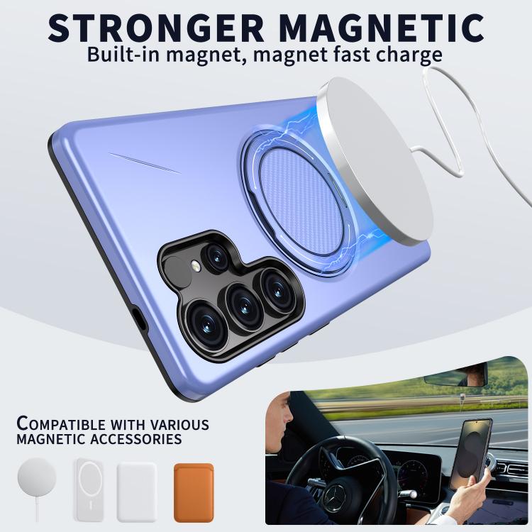 For Samsung Galaxy S24 Ultra 5G Kalebol Magnetic MagSafe Rotation Holder PC Phone Case