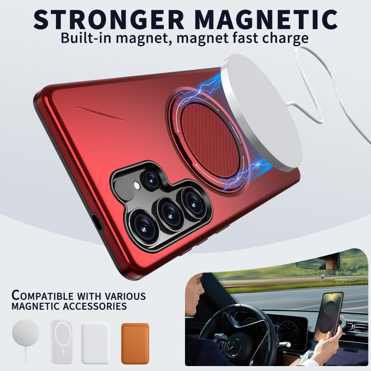 For Samsung Galaxy S23 Ultra 5G Kalebol Magnetic MagSafe Rotation Holder PC Phone Case