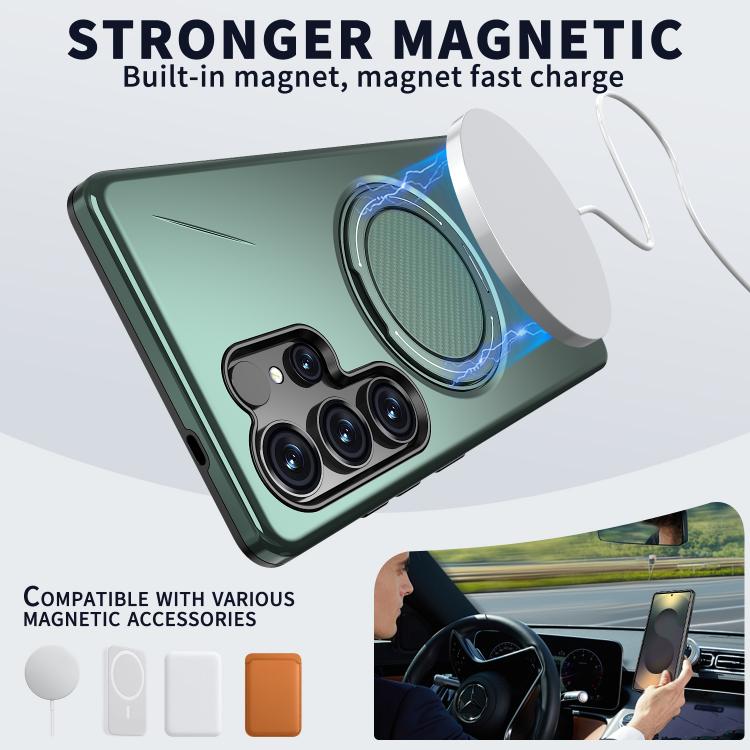 For Samsung Galaxy S23 Ultra 5G Kalebol Magnetic MagSafe Rotation Holder PC Phone Case