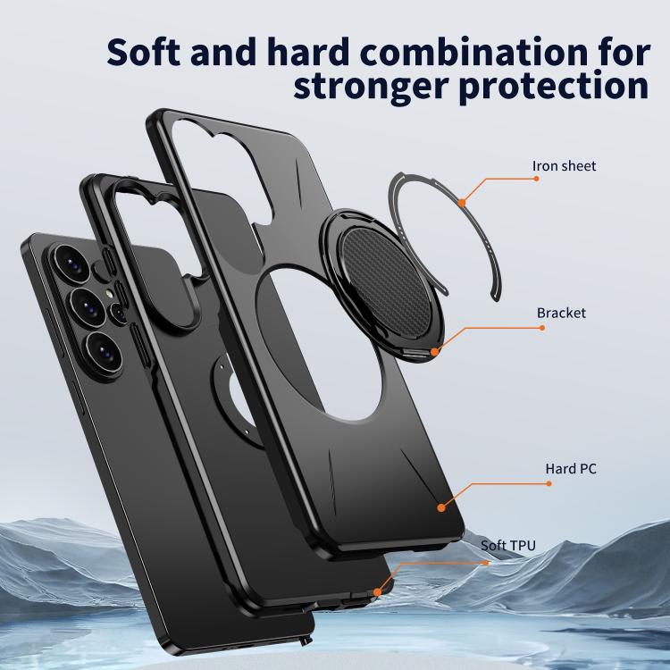 For Samsung Galaxy S26 Ultra 5G Kalebol Magnetic MagSafe Rotation Holder PC Phone Case