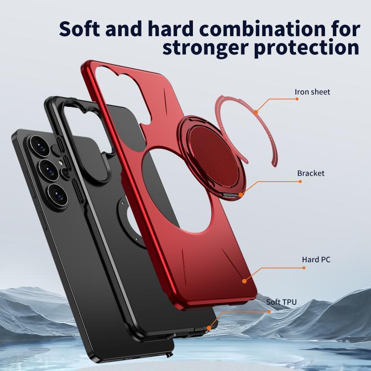 For Samsung Galaxy S26 Ultra 5G Kalebol Magnetic MagSafe Rotation Holder PC Phone Case