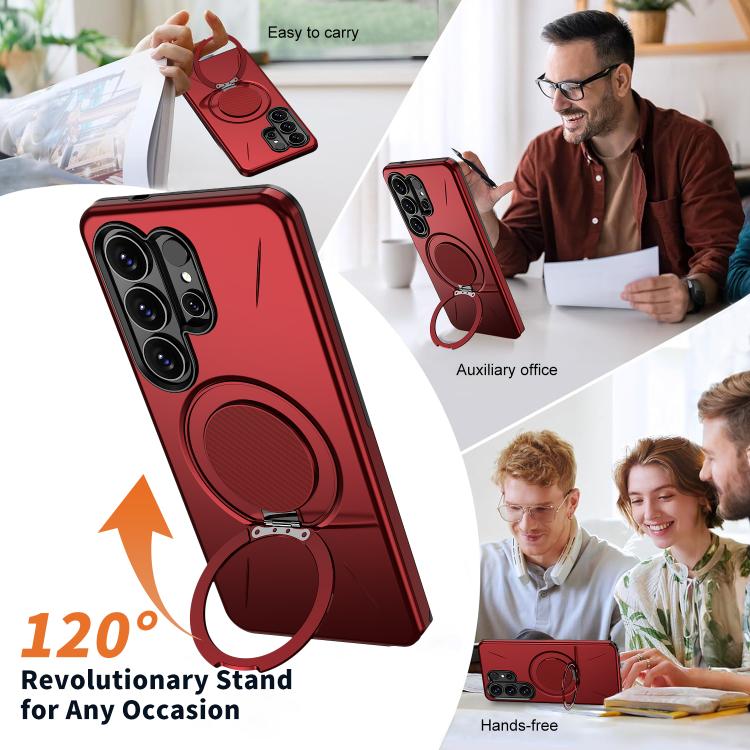 For Samsung Galaxy S26 Ultra 5G Kalebol Magnetic MagSafe Rotation Holder PC Phone Case