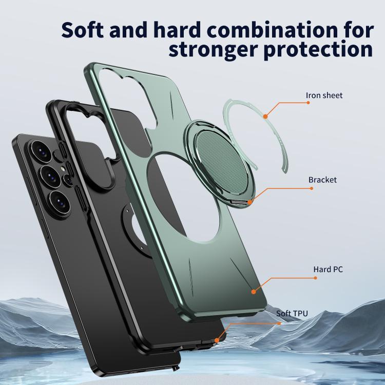 For Samsung Galaxy S26 Ultra 5G Kalebol Magnetic MagSafe Rotation Holder PC Phone Case