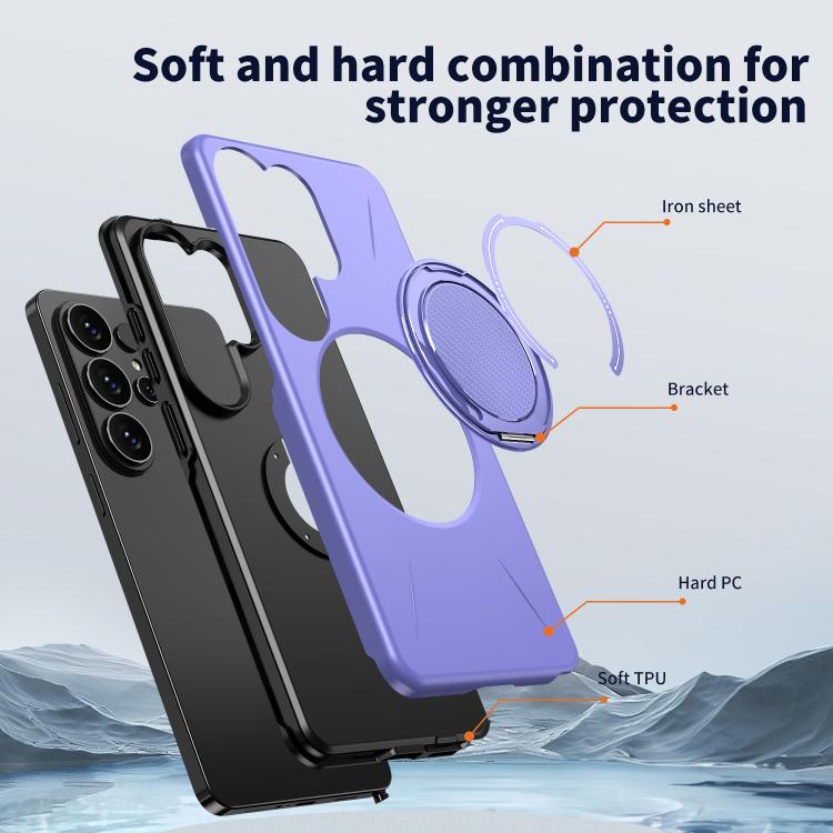 For Samsung Galaxy S26 Ultra 5G Kalebol Magnetic MagSafe Rotation Holder PC Phone Case