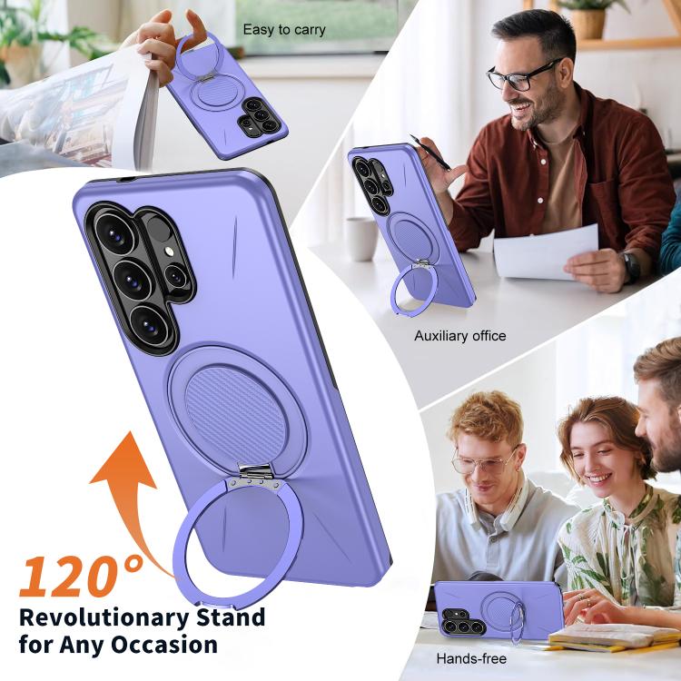 For Samsung Galaxy S26 Ultra 5G Kalebol Magnetic MagSafe Rotation Holder PC Phone Case