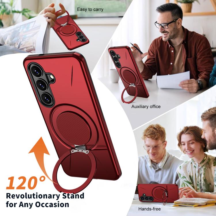 For Samsung Galaxy S26 5G Kalebol Magnetic MagSafe Rotation Holder PC Phone Case