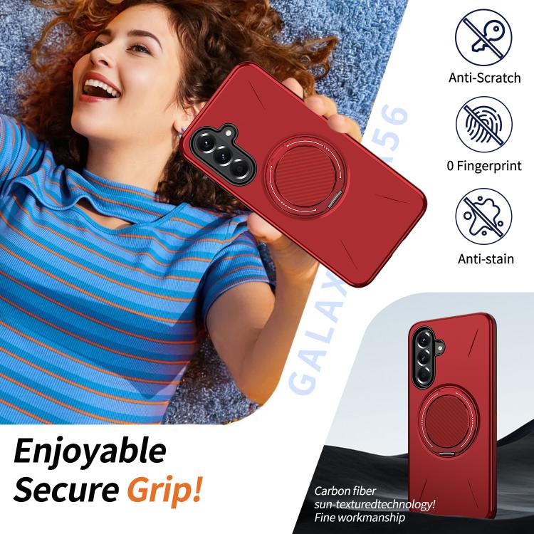 For Samsung Galaxy A37 5G Kalebol Magnetic MagSafe Rotation Holder PC Phone Case