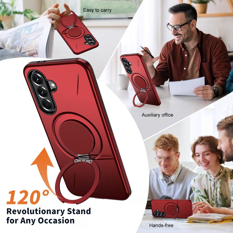 For Samsung Galaxy A37 5G Kalebol Magnetic MagSafe Rotation Holder PC Phone Case