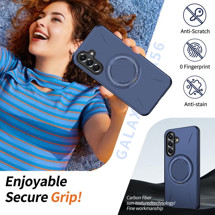 For Samsung Galaxy A37 5G Kalebol Magnetic MagSafe Rotation Holder PC Phone Case