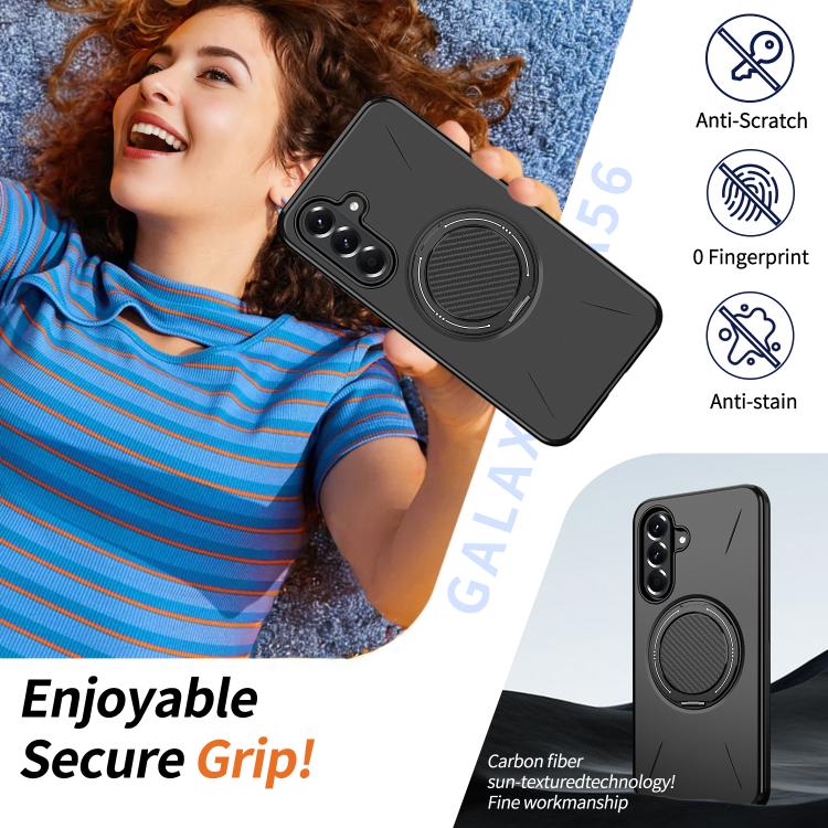 For Samsung Galaxy A36 5G Kalebol Magnetic MagSafe Rotation Holder PC Phone Case