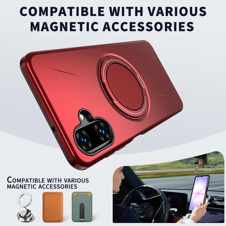 For Samsung Galaxy A07 4G Kalebol Magnetic MagSafe Rotation Holder PC Phone Case
